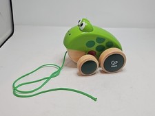 Hape Pull along wood plastic Frog - used really nice