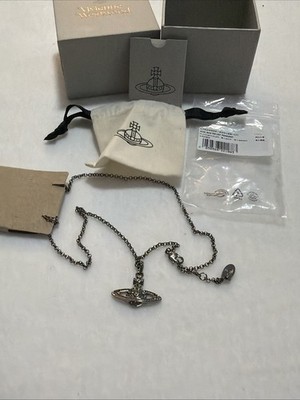 Vivienne Westwood Mini BAS RELIEF PENDANT Black Diamond Ruthenium