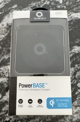 #ad #ad QUIKCELL PowerBase Premium Wireless Charger 10W Black Qi Technology $14.99