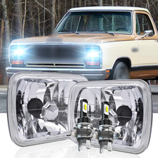 PAIR 5x7" 7x6" LED Headlights Hi/Lo DRL Fit Dodge D150 D250 D350 Ram 50 H4