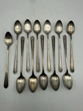 Antique Set Of 12 SilverPlate Iced Tea Spoons 11- ELMO 1- Fashion Plate /ro