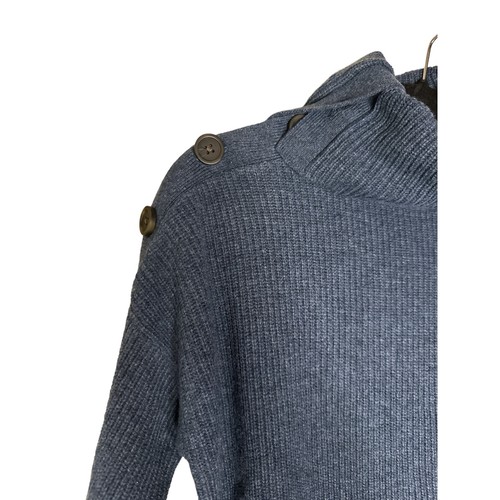 Madewell Damen Langarm Knopfleiste Rollkragen Pullover Gr. S Blau Neu mit Etikett - Bild 5 von 9