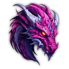 Dragon Head Abstract Color Art Cut To Shape Vinyl Sticker