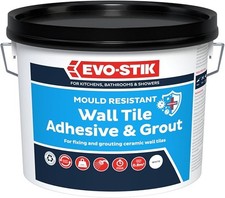 Strong STIK Wall Tile Adhesive and Grout White 1L- Mould Resistant -Waterproof  