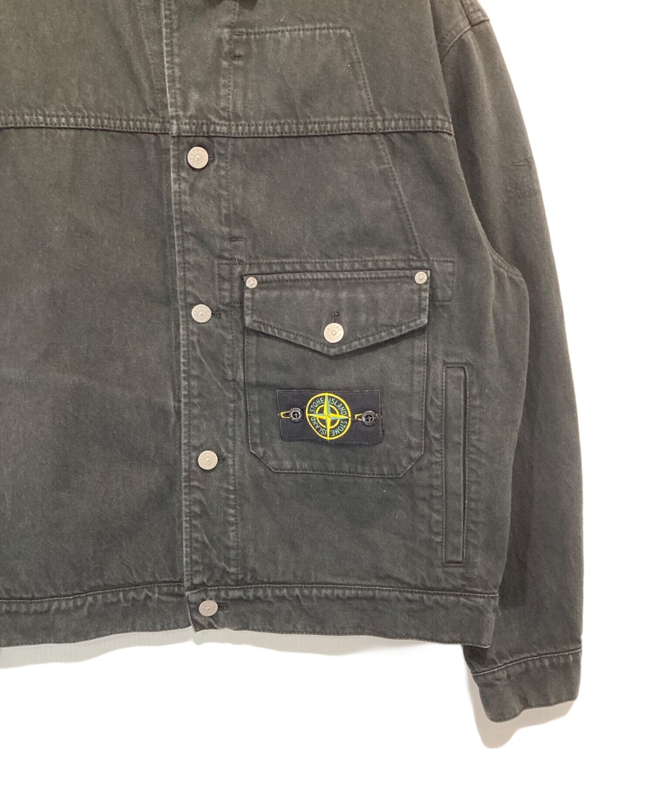 STONE ISLAND/ SUPREME 2023AW Denim Trucker Jacket 7925402S5 V0029 Black Size: M thumbnail 5