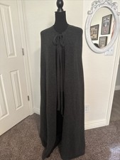 DZIANINA ZARA 100% Ciężka KASZMIR Ciemnoszara PELERYNA Średnia Duża Doskonała