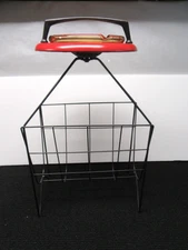 Vintage Smoking Stand/Magazine Rack w/Original 8" Amber Ashtray! See Pics!!