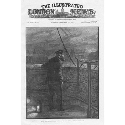 SOUTHWARK Bridge Rd; Feuerwehr Blick auf den Bahnhof - Antikdruck 1887