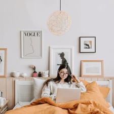 25 cm de style rustique créatif rétro rétro de lustre en bambou en bambou