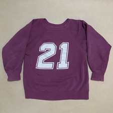 Faded burgundy and white 1970s 60s vintage sweatshirt