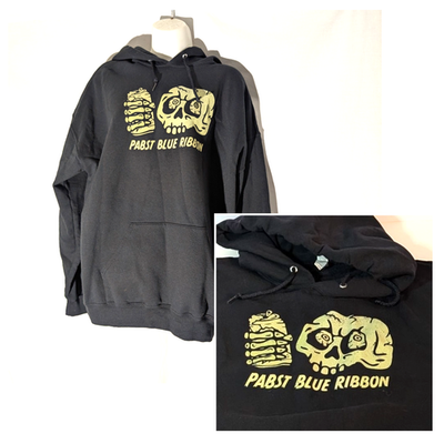 Pabst Blue Ribbon ノベルティグッズセット☆TENDERLOIN Pabst Blue Ribbon Black Hoodie Size XL, Rare Promo Skull Logo, PBR