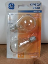 Ge Crystal Clear 40w, 320 Lumen Faceted Ceiling fan A15 intermediate 2 Bulbs
