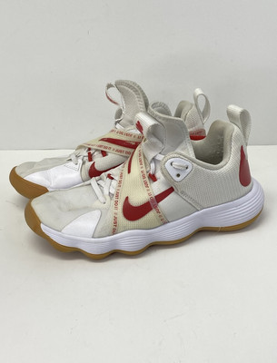 Nike React Hyperset White Red Volleyball Athletic Shoes Womens Size 6 w/ Strap