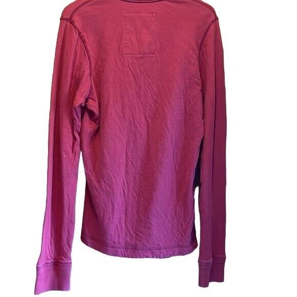 Hollister California Mens Long Sleeve Henley Shirt M Cotton Red