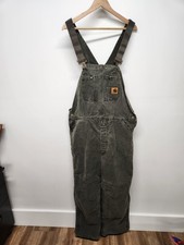 Vintage Carhartt Men's Standstone Duck Bib Overalls R 27 MOS Size 42x32 40x31 