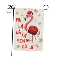 Flamingo Christmas Garden Flag Christmas Flamingo Decorations size-12.5 18 inch