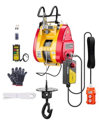Uimoso 2-in-1 Portable Electric Hoist Winch 1100LB Wired/Wireless Remote Control