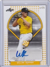 William Kempner 2018 Leaf Perfect Game Yellow Autograph BA-WK1, 1/25