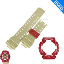 Genuine Watch Band Bezel Casio G-Shock GA-110CS-4A Glossy Red  Light Gold