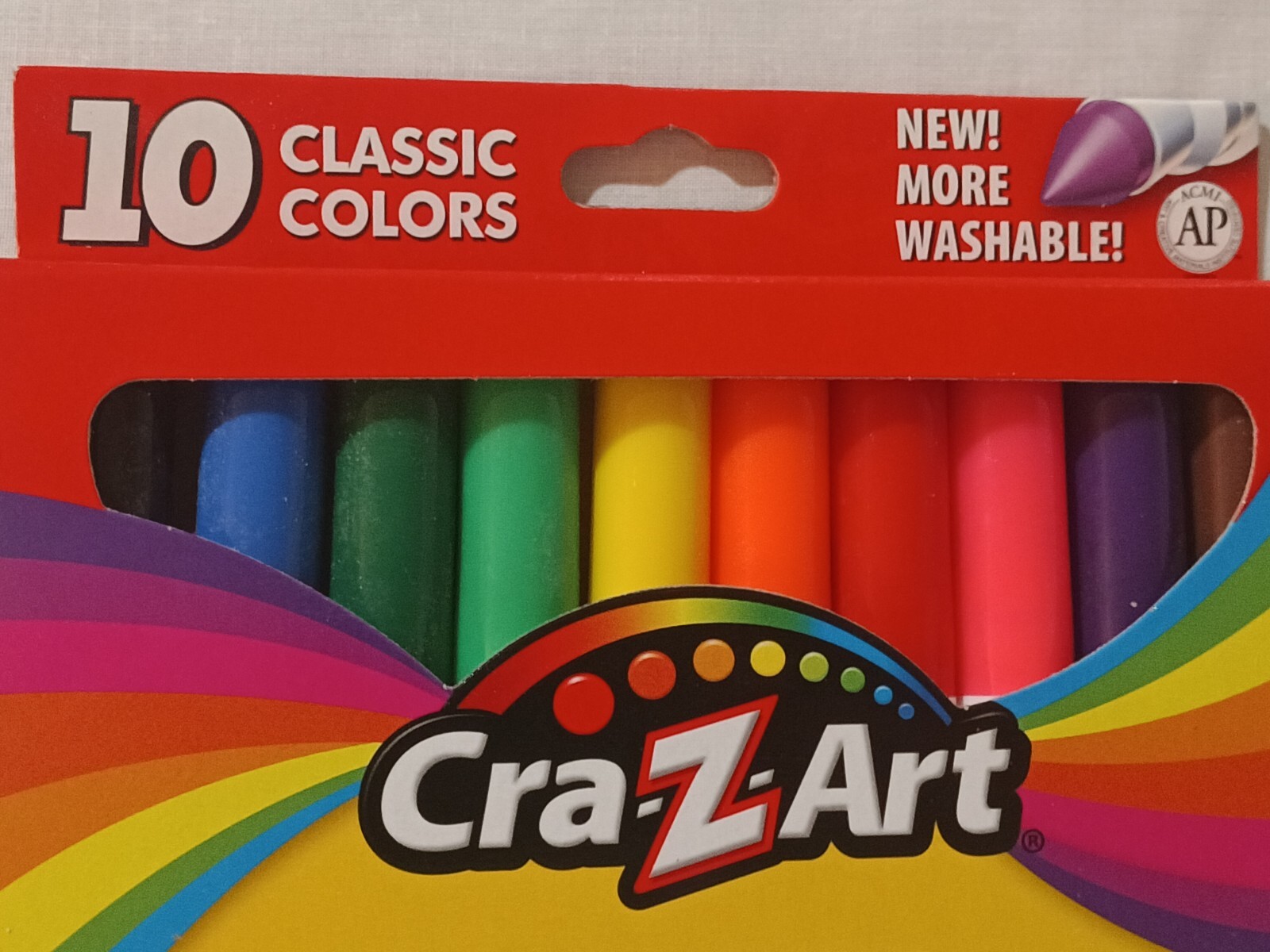 🔴 CRAZART Washable Markers 10 Pack Non Toxic Broadline Classic Colors