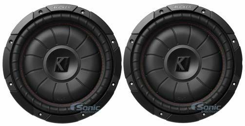 2 Автомобильные сабвуферы Kicker 43CVT104 мощностью 10 400 Вт RMS Comp серии VT с одним 4 Ом 46990₽