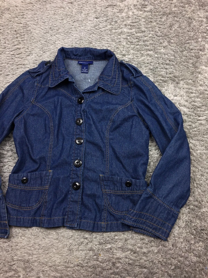 Chaqueta vaquera Forenza para mujer talla 12 azul denim lavado oscuro abotonada 31-8265-6 Foto 2 de 4