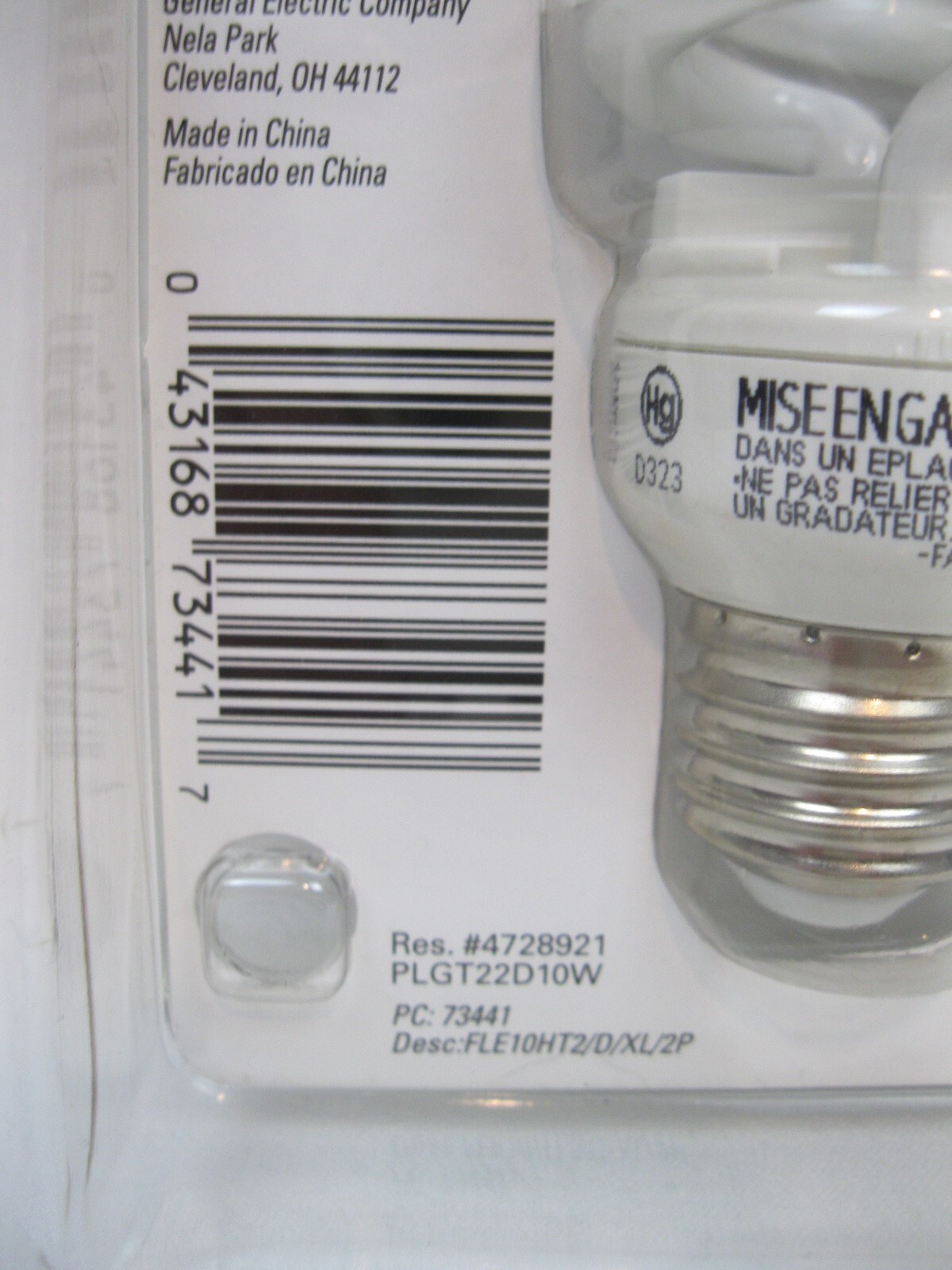 GE 40W 6500K CFL Compact Fluorescent 10 Watt Energy Smart Daylight 4 Light Bulbs