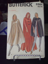 Butterick 3361 Capes in 3 Lengths Pattern - Size Small Bust 31.5 to 32.5