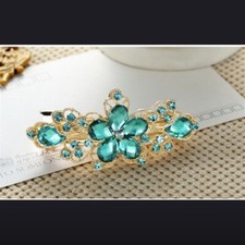 Crystal Rhinestone Flower Barrette NEW 