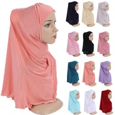 Muslim Child Instant Hijab Kids Girls Scarf One Piece Amira Wrap Headscarf 7-12Y