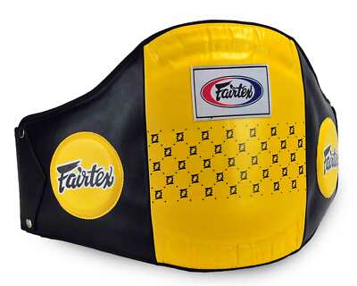 Fairtex BPV1 Leder Muay Thai Bauchpanzer - Schwarz/Gelb