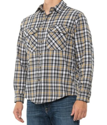 Smith's Workwear Men s 2-Pocket Buffalo Plaid Flannel Shirt Size L 