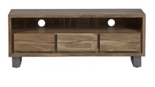 Modern & Stylish Solid Acacia Wood Natural Essential Live Edge Large Media Unit