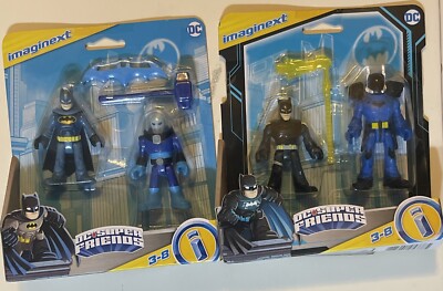 Imaginext DC Super Friends Batman & Mr Freeze + Batman & Rookie Action Figures