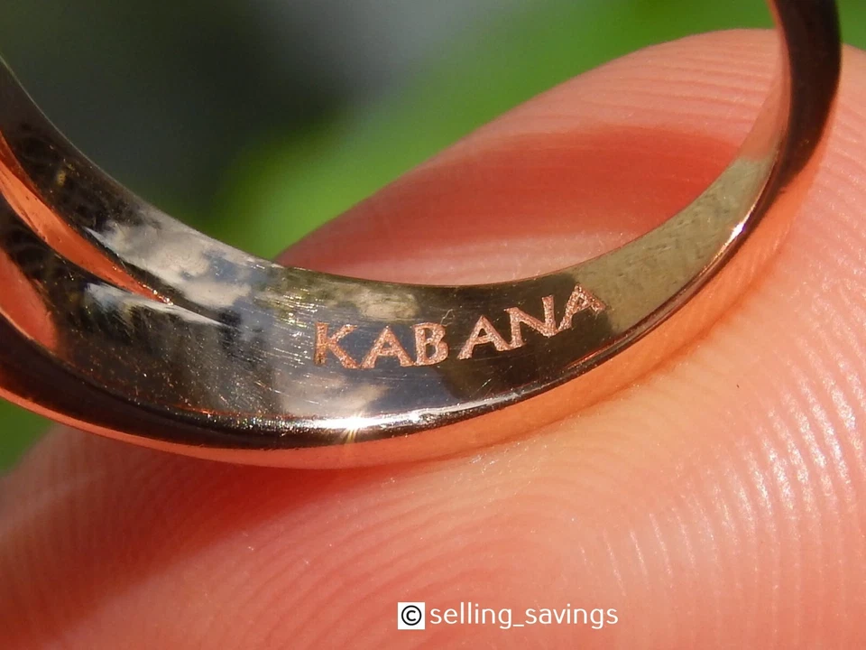 ANILLO CON INCRUSTACIONES DE DIAMANTES Y ÓNIX KABANA ORO ROSA 14K TALLA 7,75 - 6,2 GRAMOS Foto 3 de 4