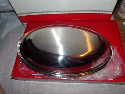 Grand plat ovale en Inox 18/10 50 cm Letang Remy Versailles Miroir Neuf