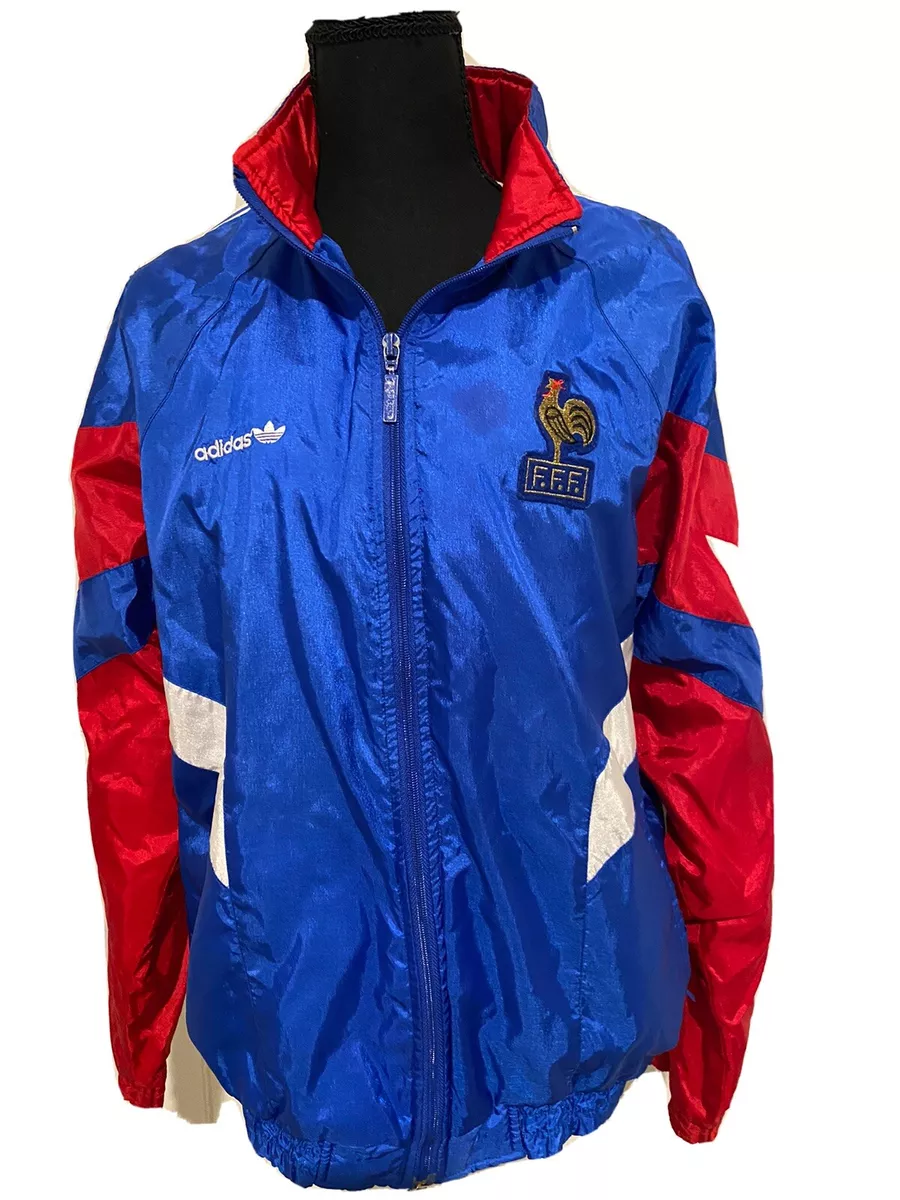 Vintage France 1990s FFF World Cup Football Authentic Adidas Jacket Sz Medium