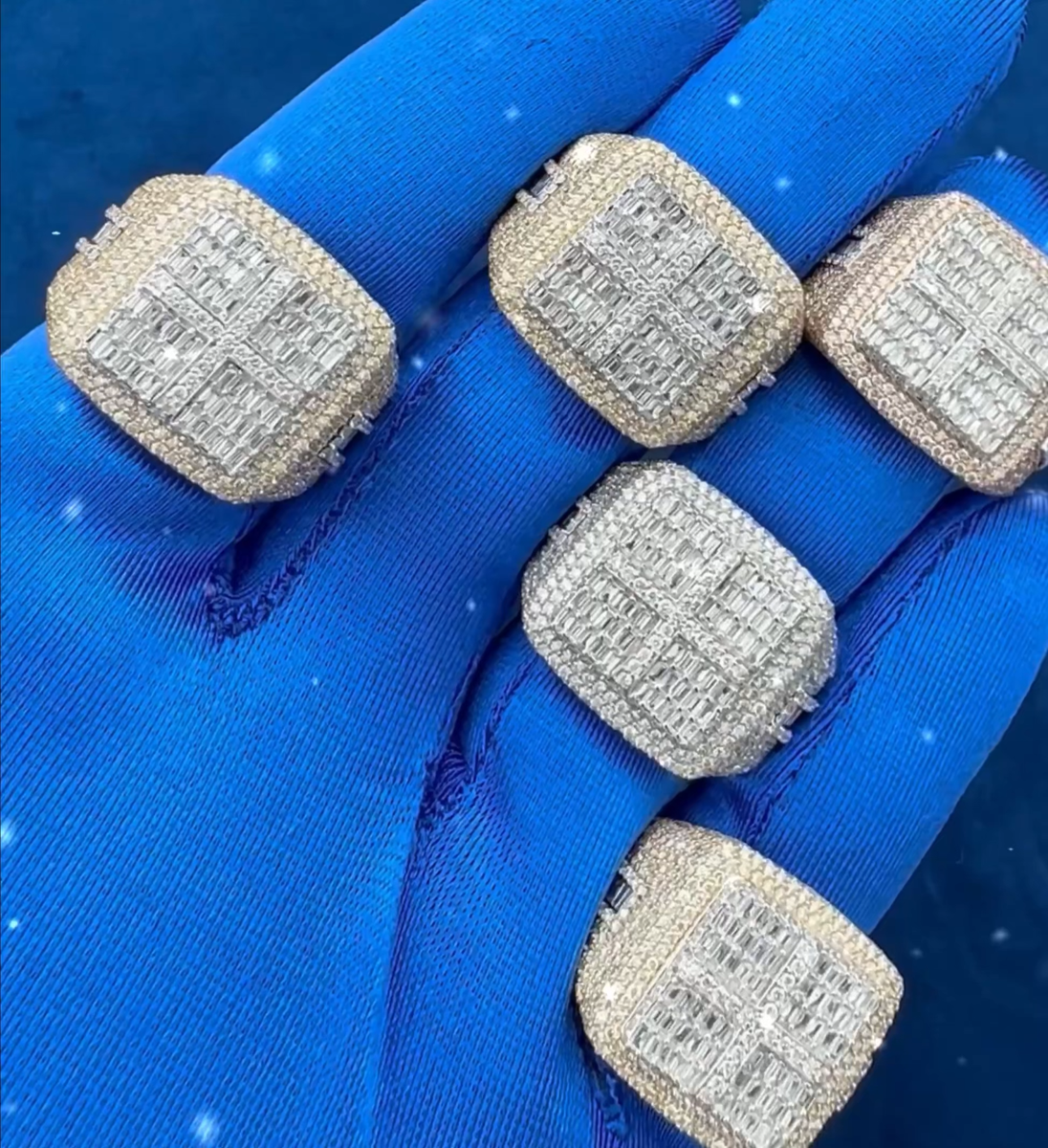 10K ROSE GOLD 4.7 CARAT NATURAL SQUARE BAGUETTE DIAMOND MENS HIP