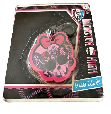 Monster High Eraser Clip On New In Package Rare Condition New Convenient Clip On