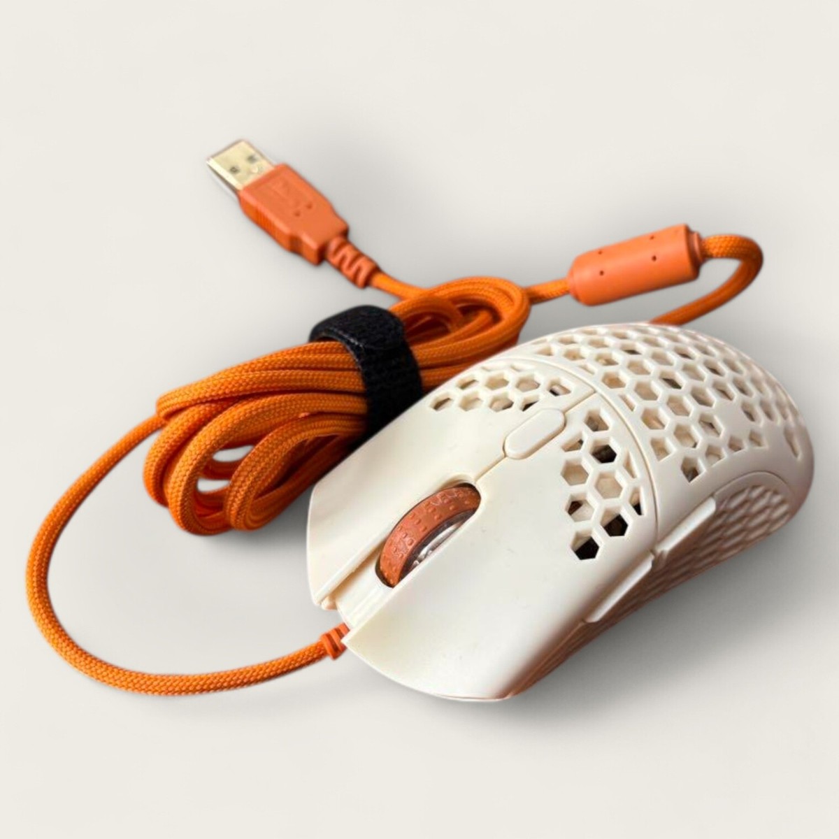 Finalmouse White Honeycomb Design Wired USB Mouse with