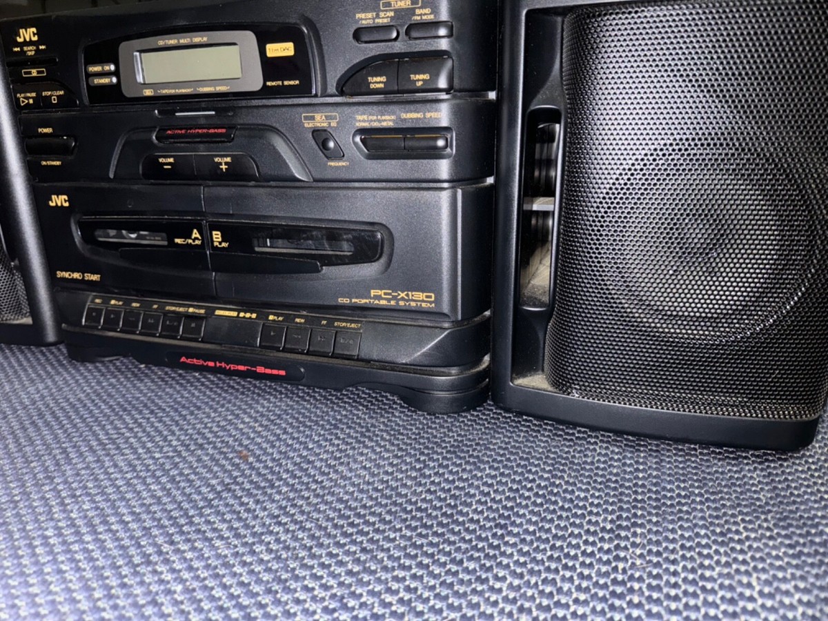 JVC PC-X130 Vintage Boombox CD Cassette Player AM/FM /No ac plug