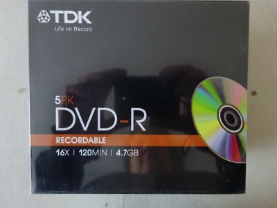 XXXX 5 x TDK , DVD -R , 120 min , 4,7 GB , 16 x Speed ,  5er Pack , NEU