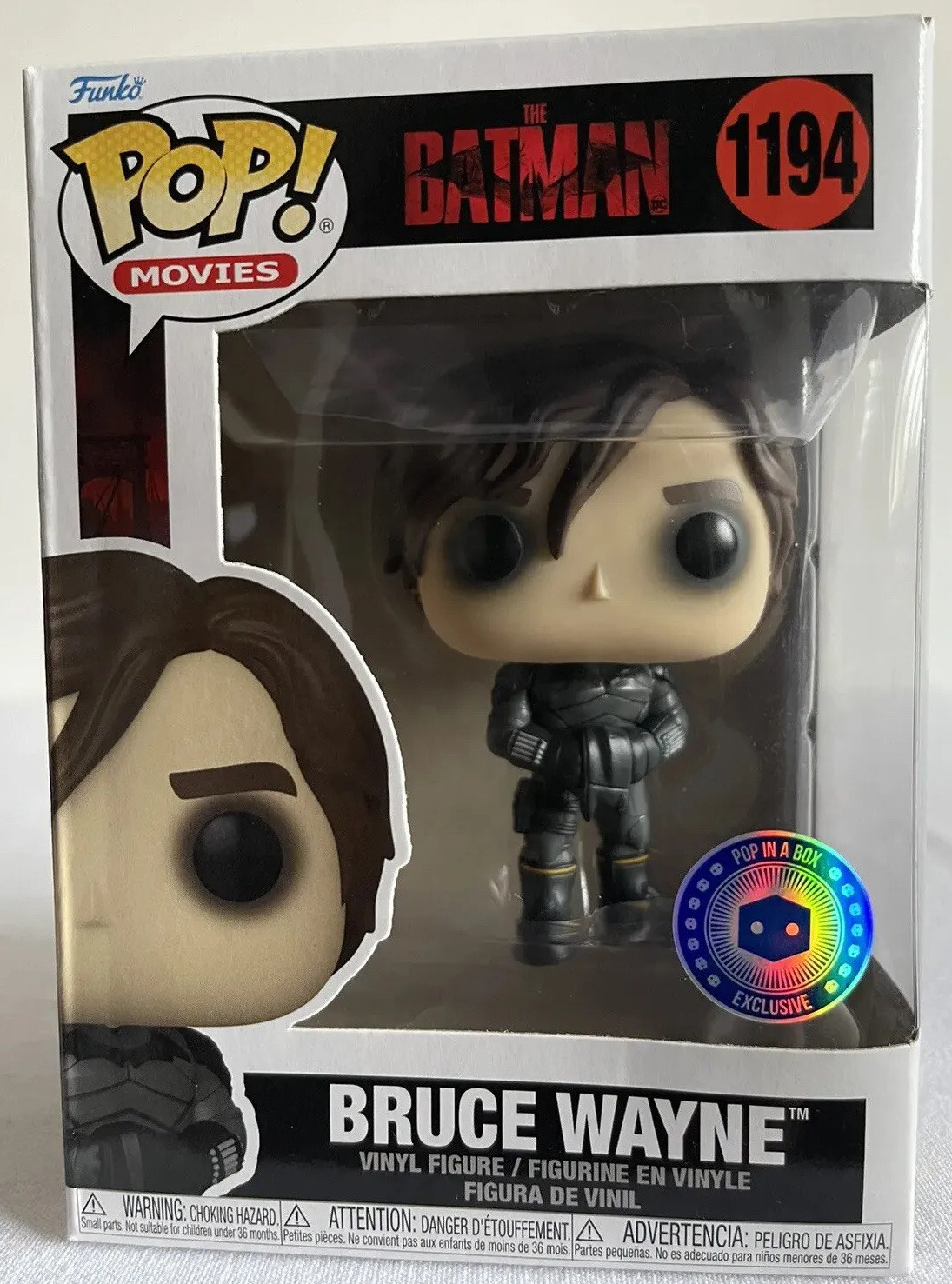 Funko Pop The Batman Bruce Wayne Desenmascarado #1194 Pop In A Box Exclusivo Totalmente Nuevo