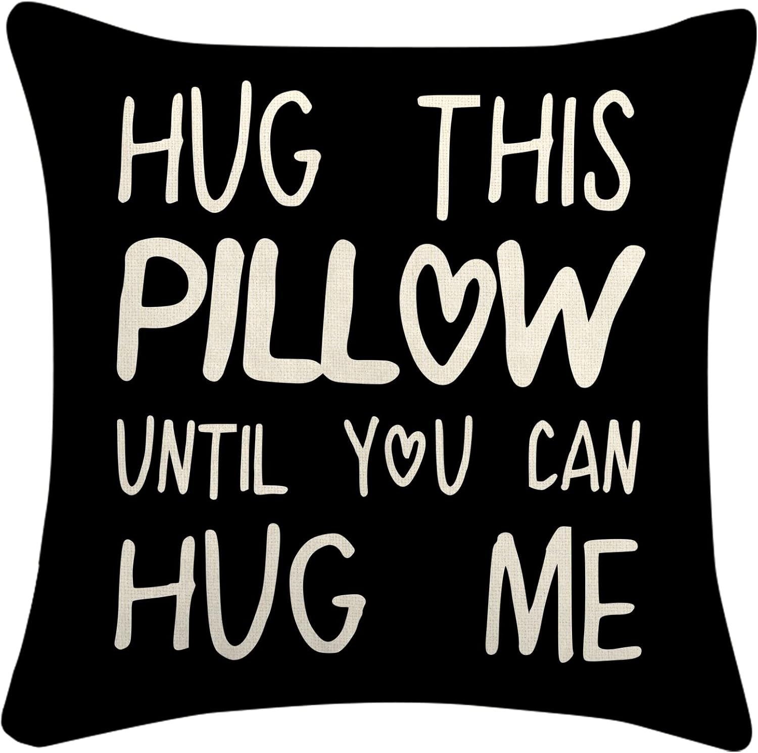 Hug This Pillow Until We Meet Again 18x18 Soft Pillow Cover