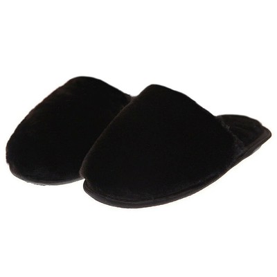 mens black sheepskin slippers