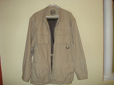 Men's Reel Legends Performance Clothing Khaki Polyester Fishing Jacket-L