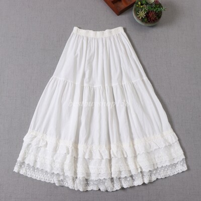 Lace Skirt/Dress Extender Half Slip Lengthener Embroidered Lace Trim Petticoat 