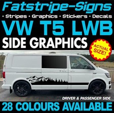 to fit VW T5 LWB ADVENTURE MOUNTAINS STICKERS GRAPHICS VAN CAMPERVAN STRIPES