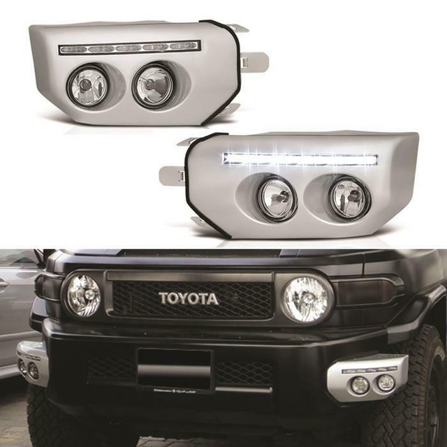 Spyder 5070555 Fog Lights w/LED DRL Clear 2pc For 0714 Toyota FJ