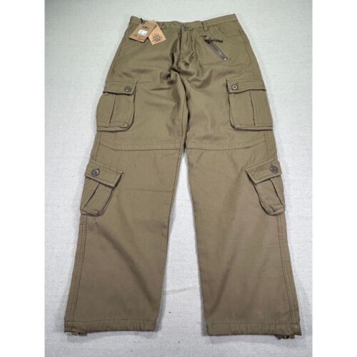 Khakis Mens Cargo Military Style Carpenter Parachute Pants Leg Tie Jersey Liner